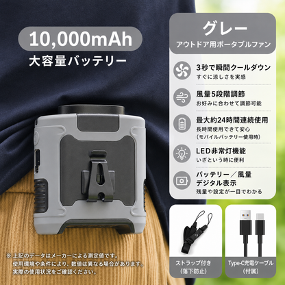 外でも、涼しさを持ち歩く。| 涼腰クリップファン（腰掛け・首掛け・卓上3WAY携帯クーラー）