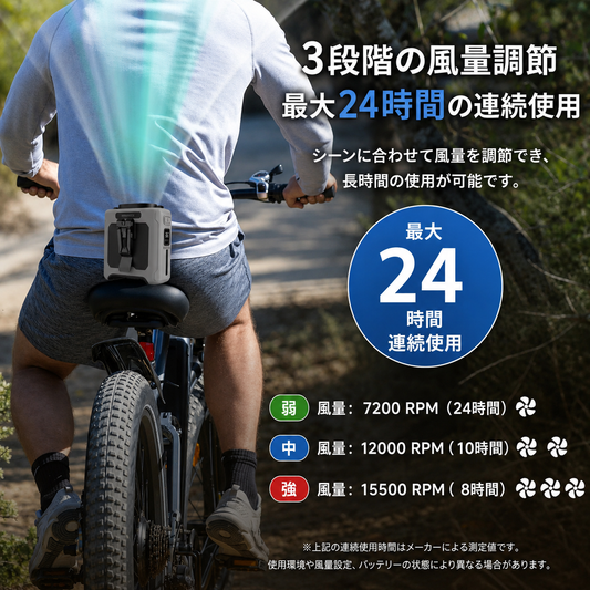 外でも、涼しさを持ち歩く。| 涼腰クリップファン（腰掛け・首掛け・卓上3WAY携帯クーラー）