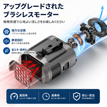 外でも、涼しさを持ち歩く。| 涼腰クリップファン（腰掛け・首掛け・卓上3WAY携帯クーラー）